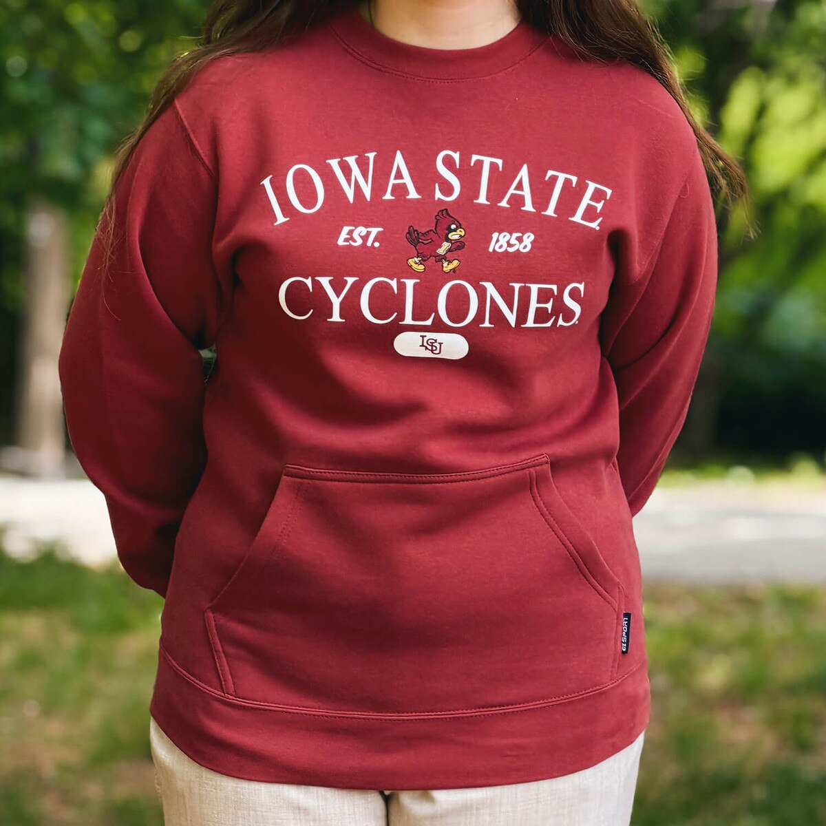 CI Sport Walking Cy Cardinal Pocket Crewneck Sweatshirt design close up